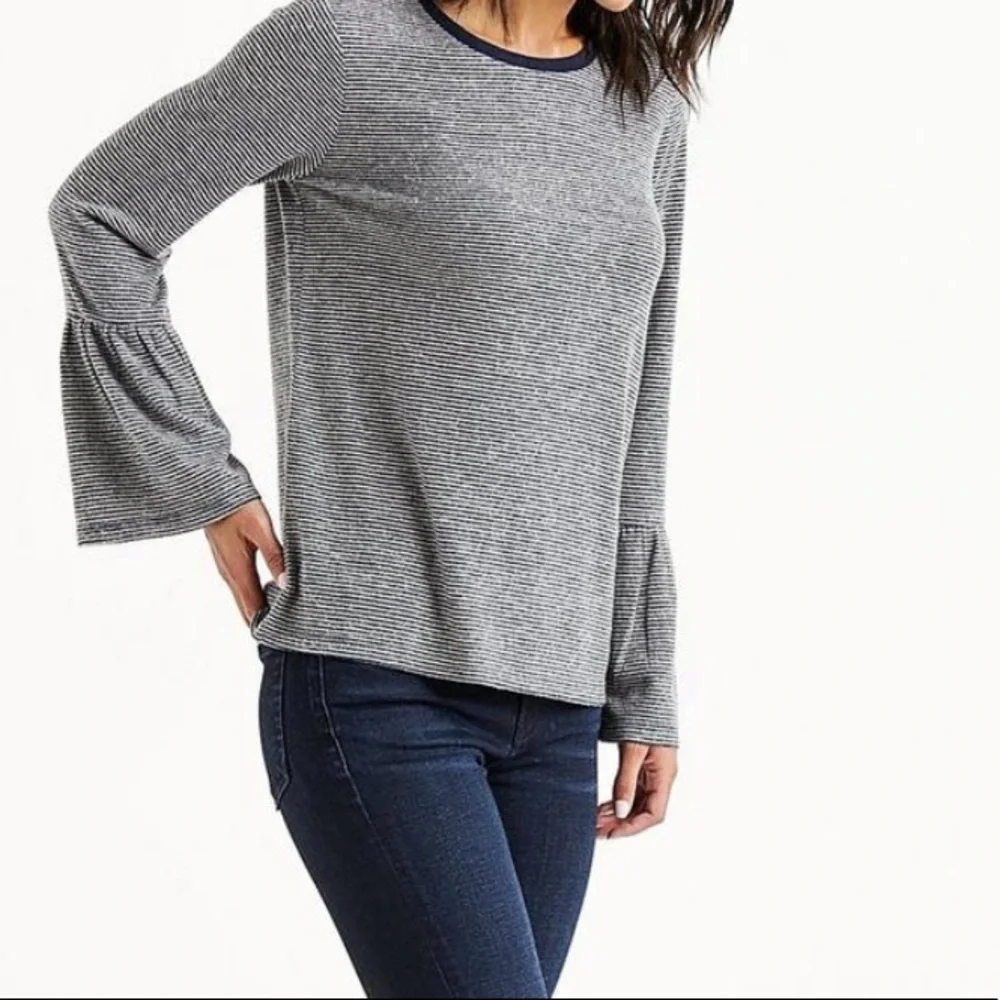 Lucky Brand Striped Bell Sleeve Top - Picture 7 of 7